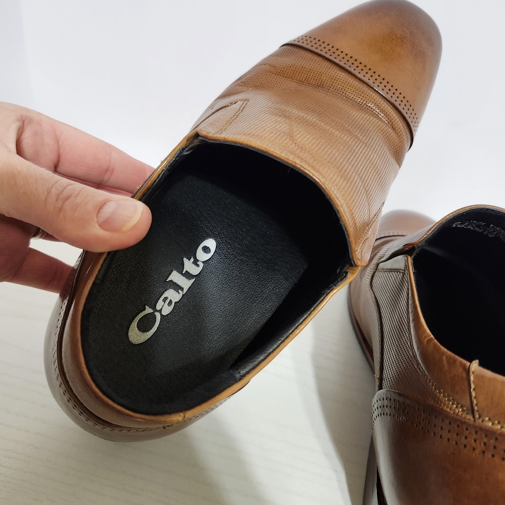 Calto Mens Invisible Height Elevator 3 inch Premium Leather Loafer Size 9 - Picture 6 of 7